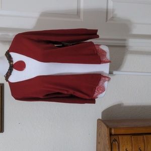 Stitchcount Women's Red Long Sleeve Open Sweater. Size M NWT